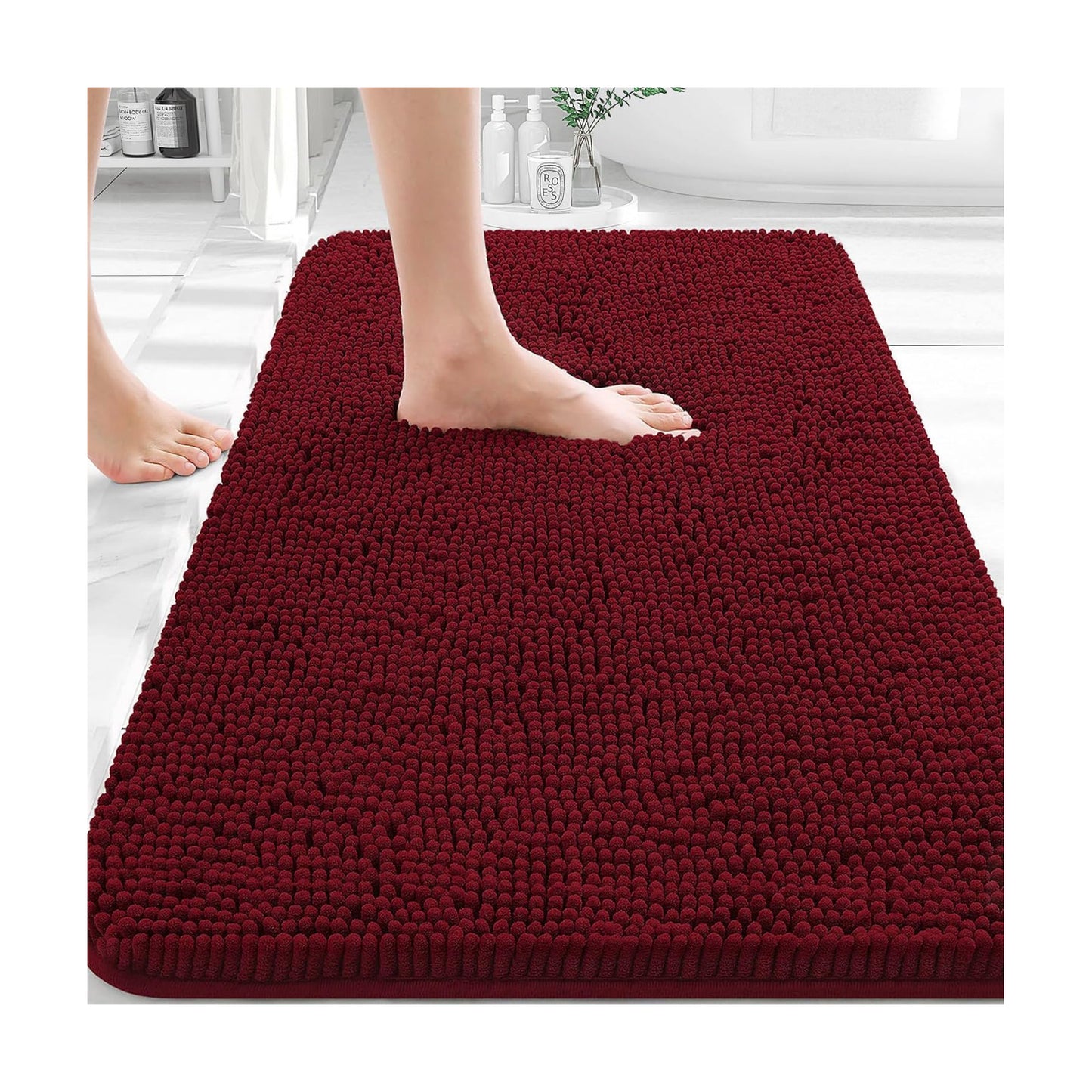 OLANLY Bathroom Rugs 32x20, Extra Soft Absorbent Chenille Bath Rugs