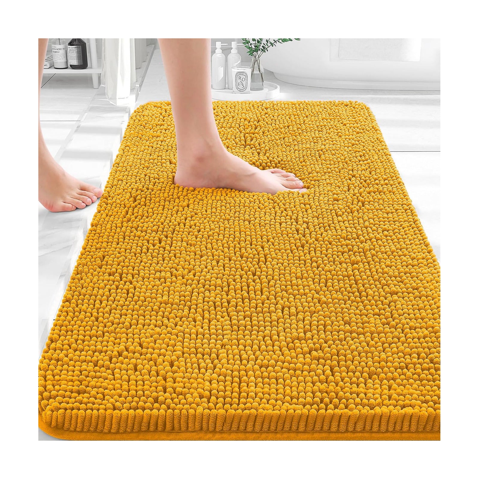 OLANLY Small Bathroom Rugs 30x18, Extra Soft Absorbent Chenille Bath Rugs