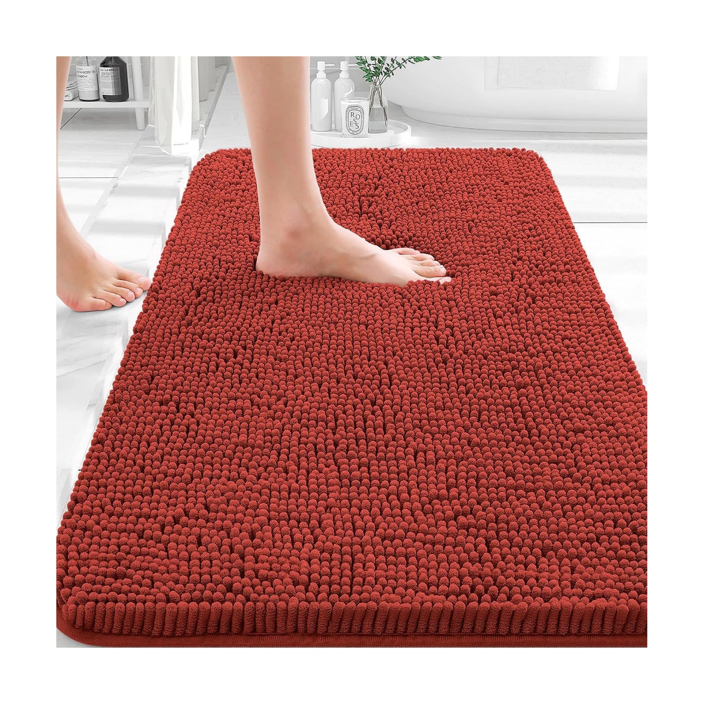 OLANLY Bathroom Rugs 35x24, Extra Soft Absorbent Chenille Bath Rugs