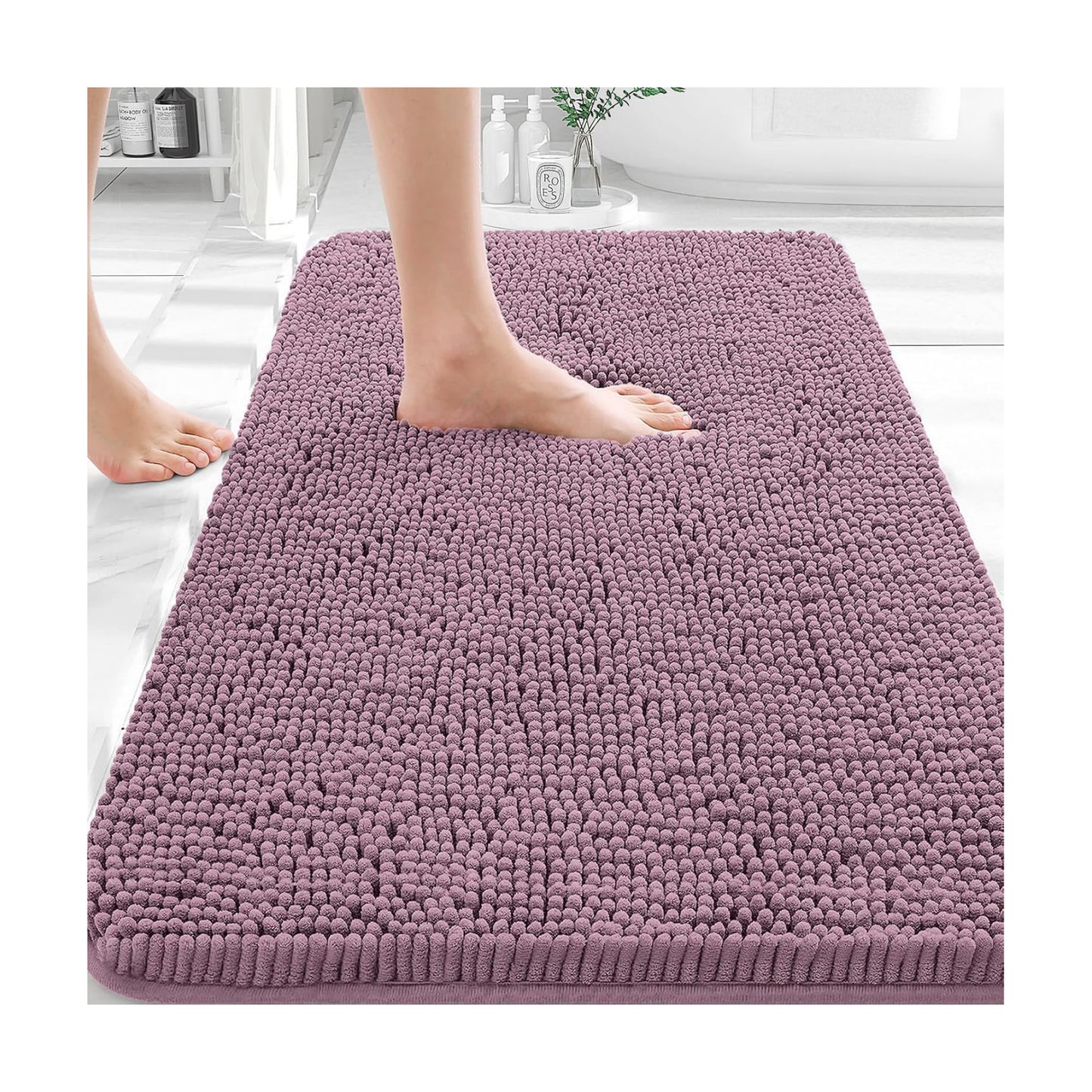 OLANLY Bathroom Rugs 35x24, Extra Soft Absorbent Chenille Bath Rugs