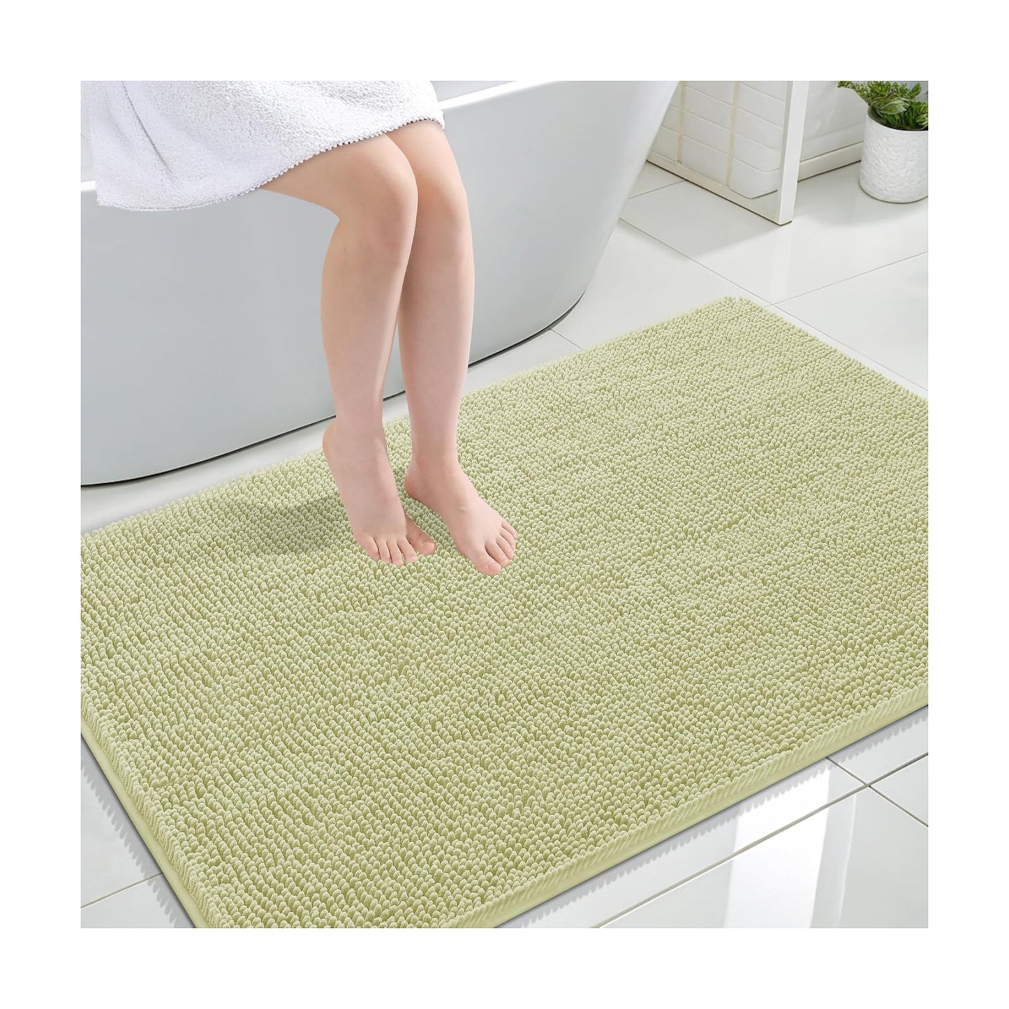 OLANLY Large Bathroom Rugs 47x32, Extra Soft Absorbent Chenille Bath Rugs