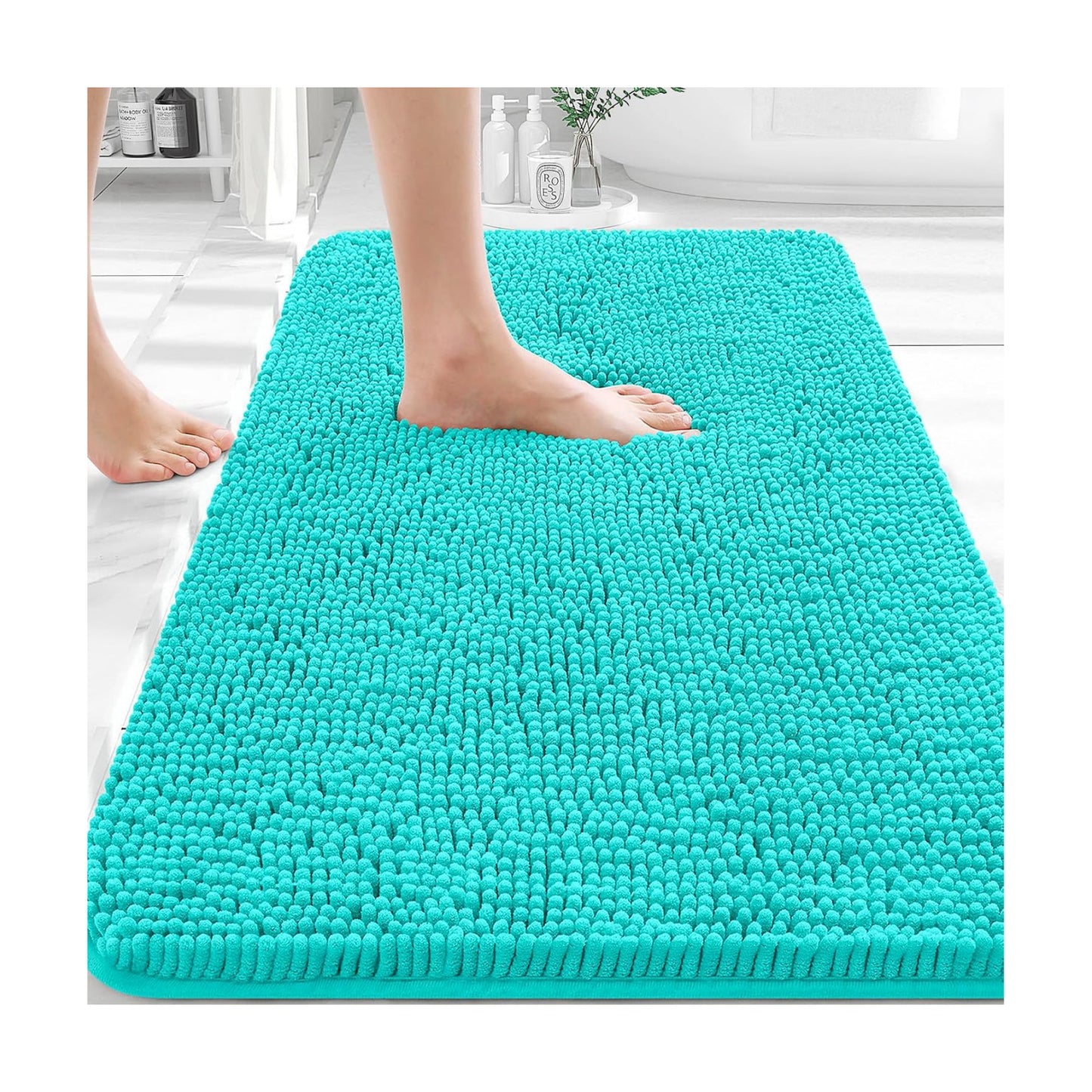 OLANLY Bathroom Rugs 32x20, Extra Soft Absorbent Chenille Bath Rugs