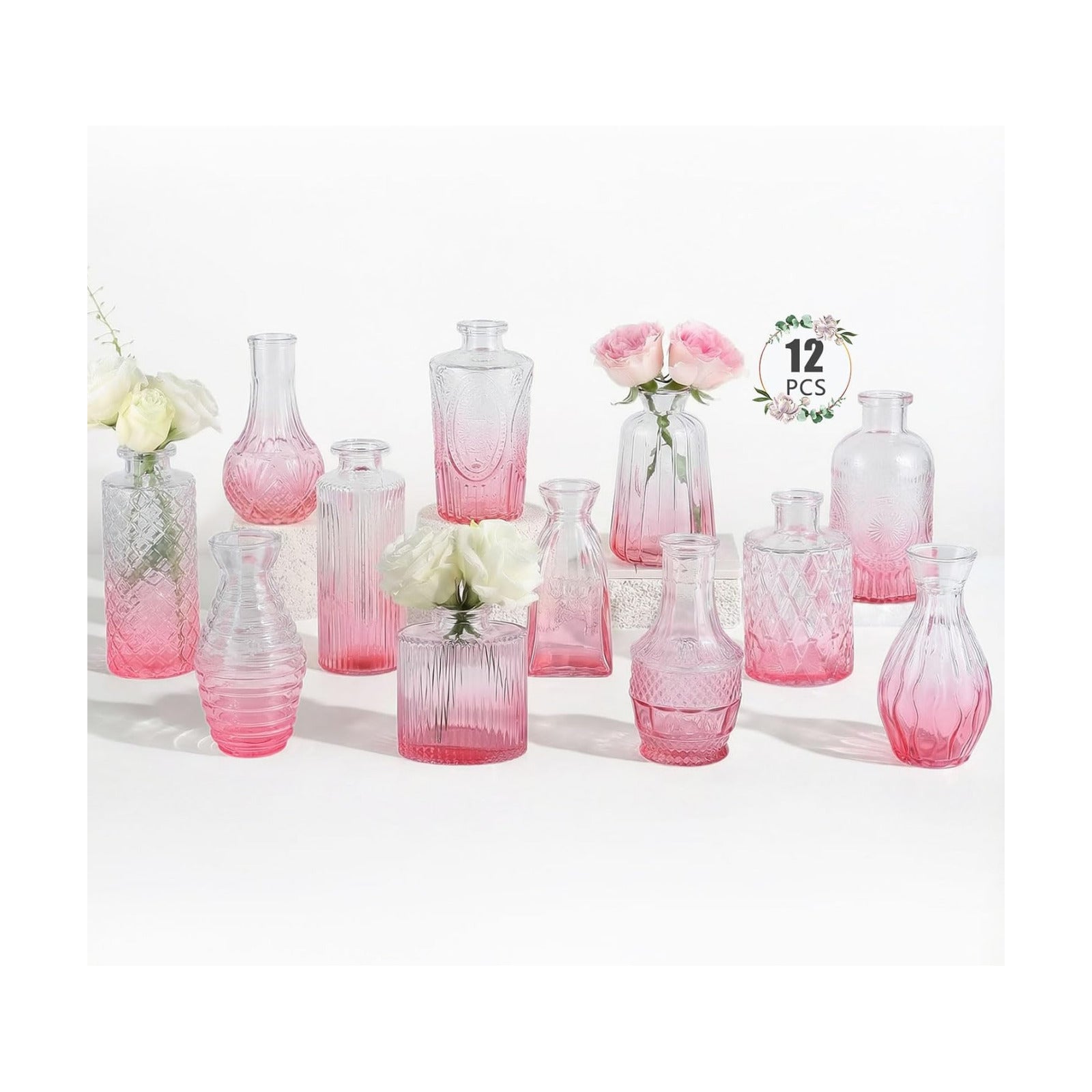 Glass Vase / Small Vase / Pink-gradient