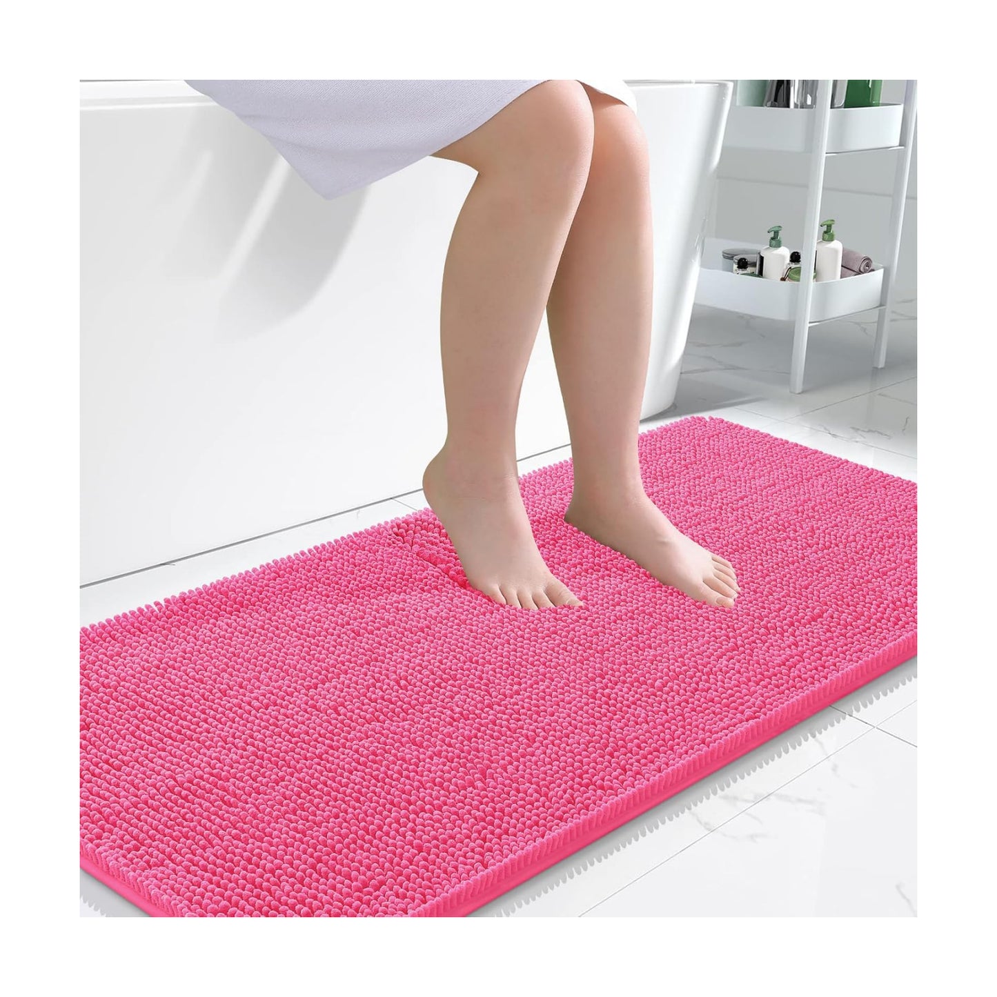 OLANLY Large Bathroom Rugs 50x30, Extra Soft Absorbent Chenille Bath Rugs