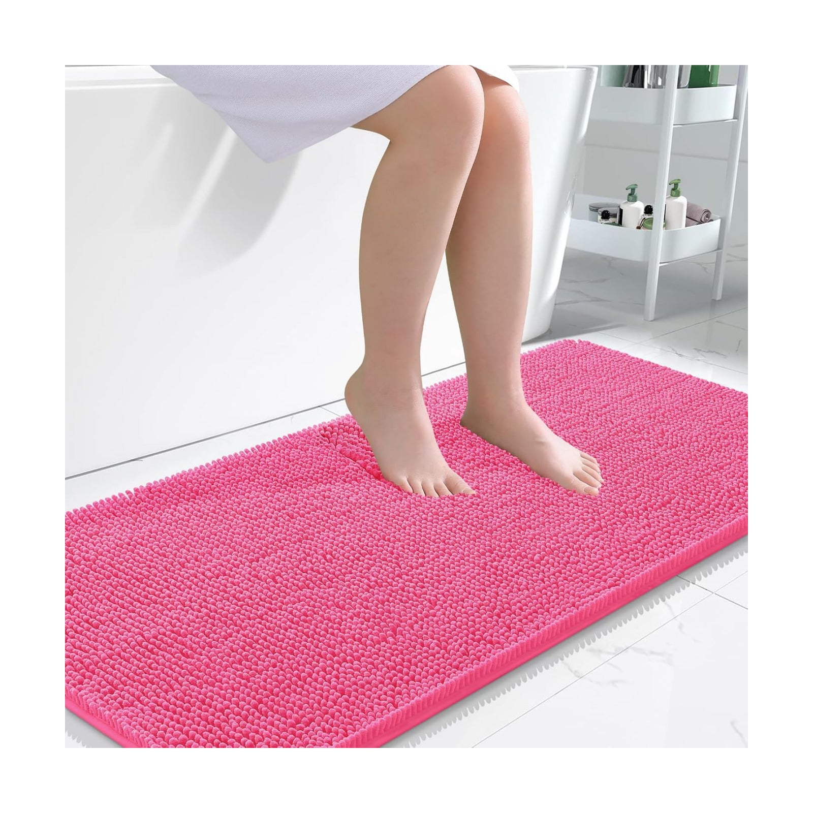 OLANLY Large Bathroom Rugs 50x30, Extra Soft Absorbent Chenille Bath Rugs