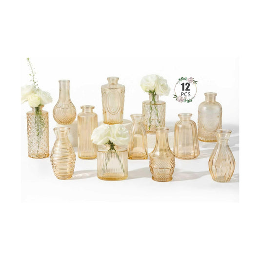 Glass Vase / Flower Vases / Gold / Set of 12