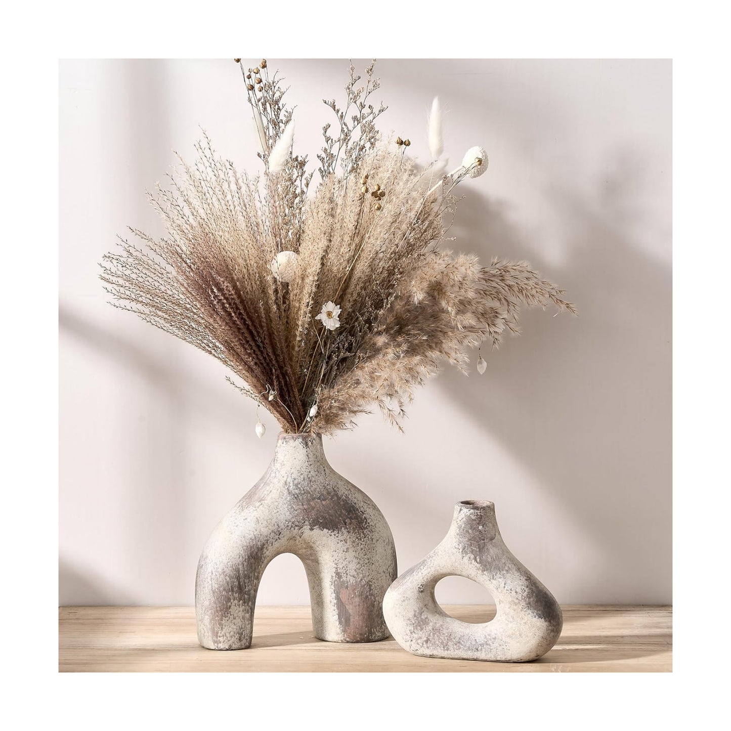 Ceramic Vase for Minimalist Bohemian Decor / Terracotta / Set of 2