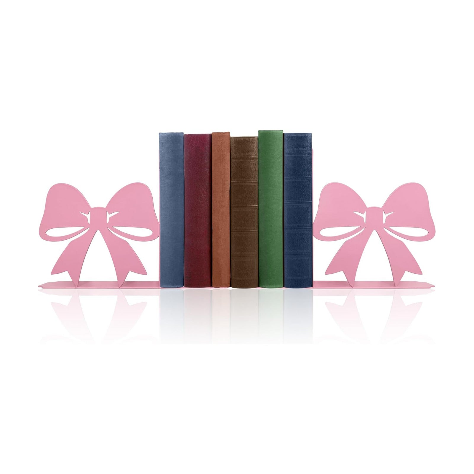 Bow Decor Metal Bookends / Pink