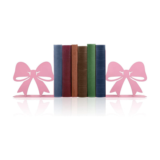 Bow Decor Metal Bookends / Pink