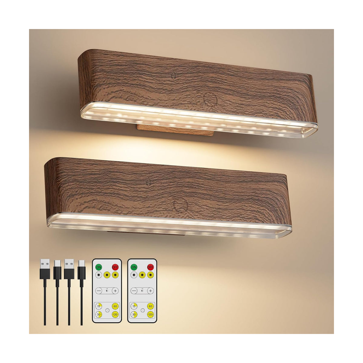 MOITA Magnetic Wireless Battery Operated Wall Sconce, Rechargeable Remote Control & Touch Control Wall Sconces Set of