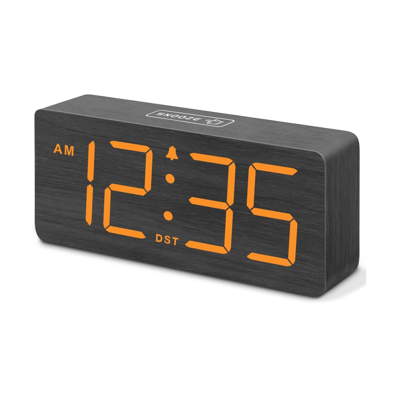 DreamSky Wooden Digital Alarm Clock for Bedroom with Large Numbers