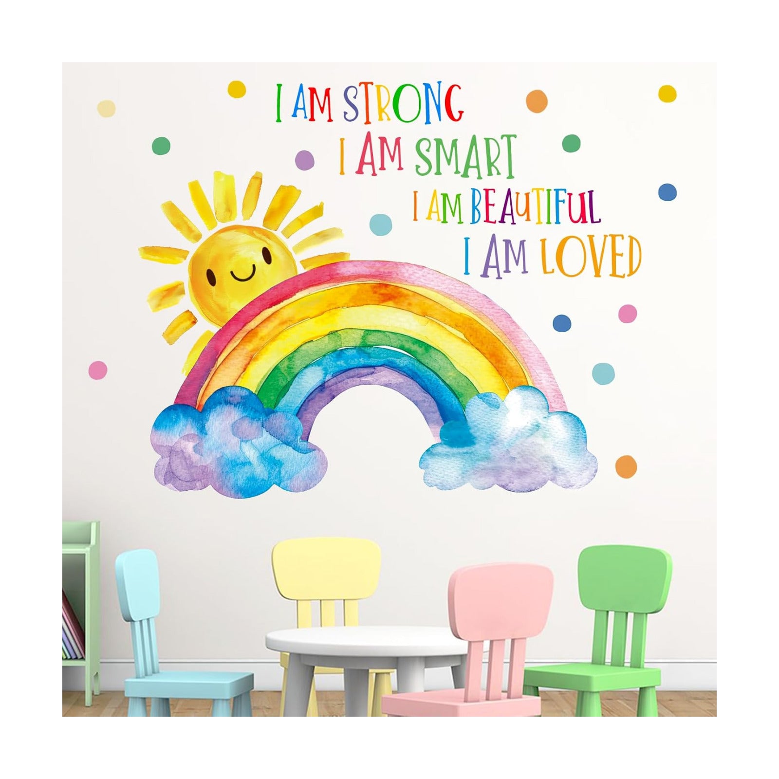 Colorful Rainbow Sunshine Inspirational Wall Decals Stickers / Colorful Sunshine Quote