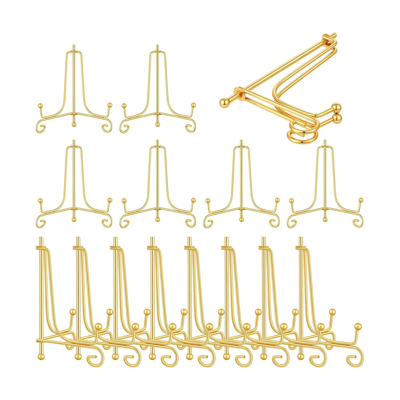 Decorative Plate Holders for Displaying / Gold / 4 Inch / Set of 15