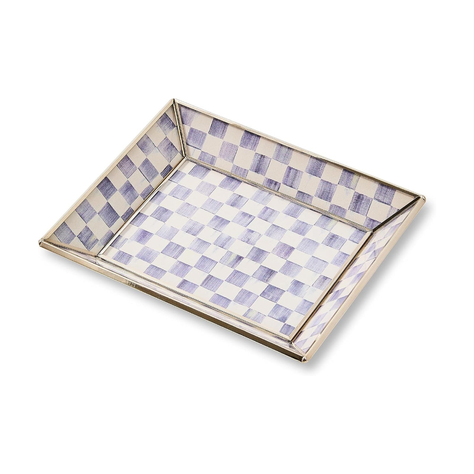 Small Glass Tray / Violet Check / Purple