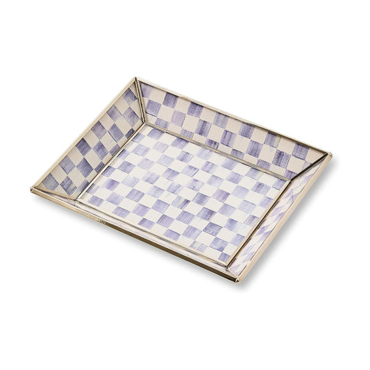 Small Glass Tray / Violet Check / Purple
