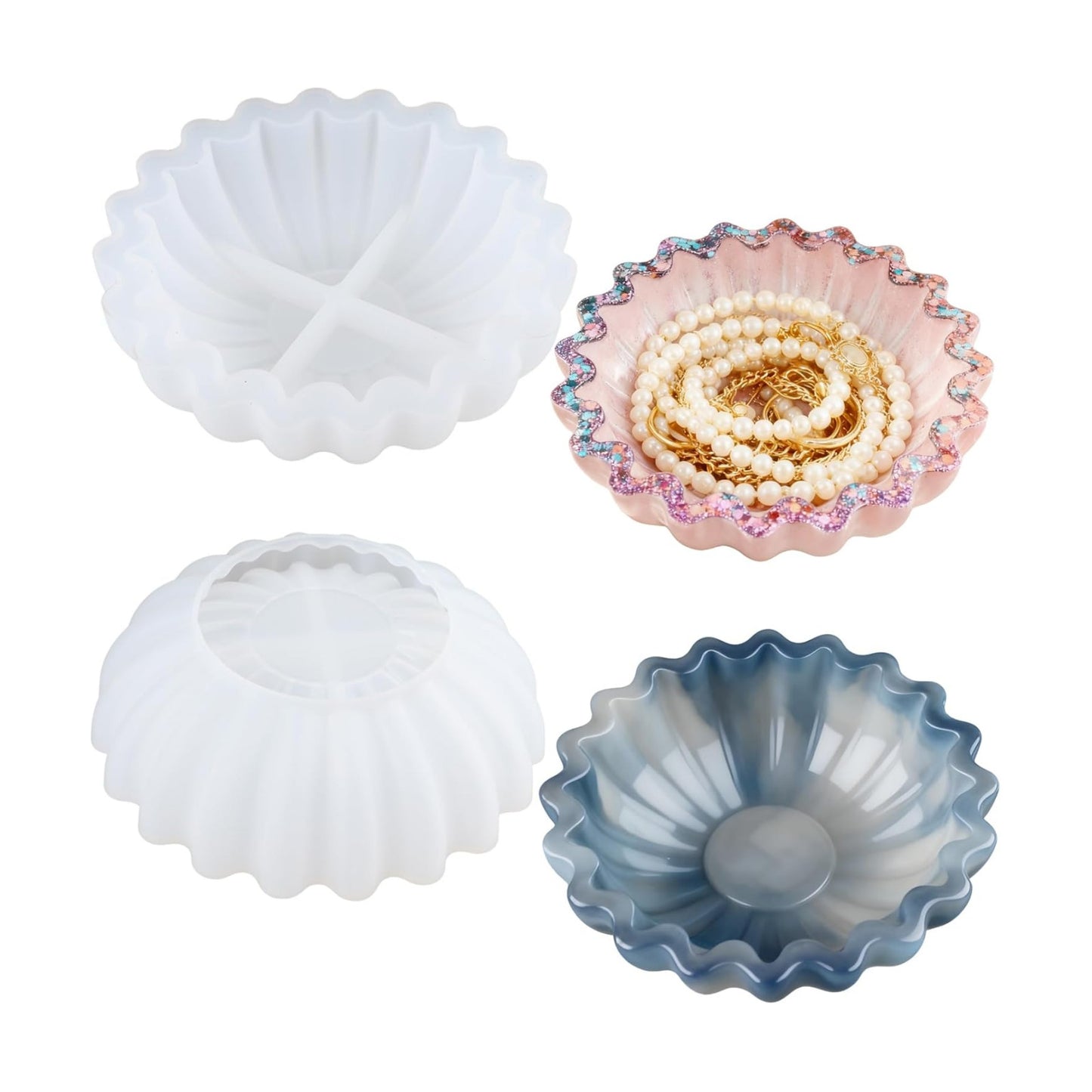  Flower Bowl Resin Mold / Set of 2