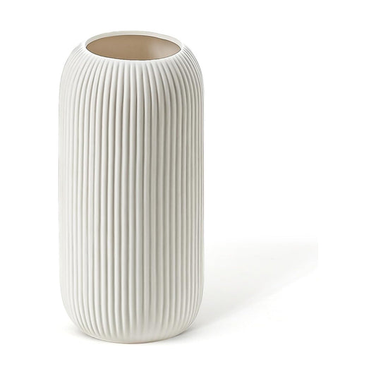 Bohemian Ceramic Vase / White / 8in-pill / 8 Inch