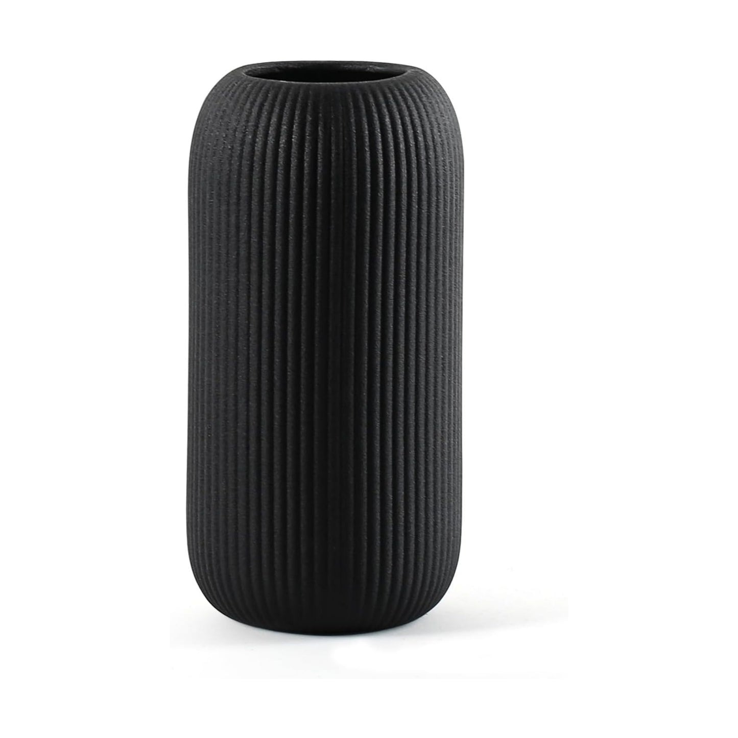 Bohemian Ceramic Vase / Black / 8in-pill / 8 Inch