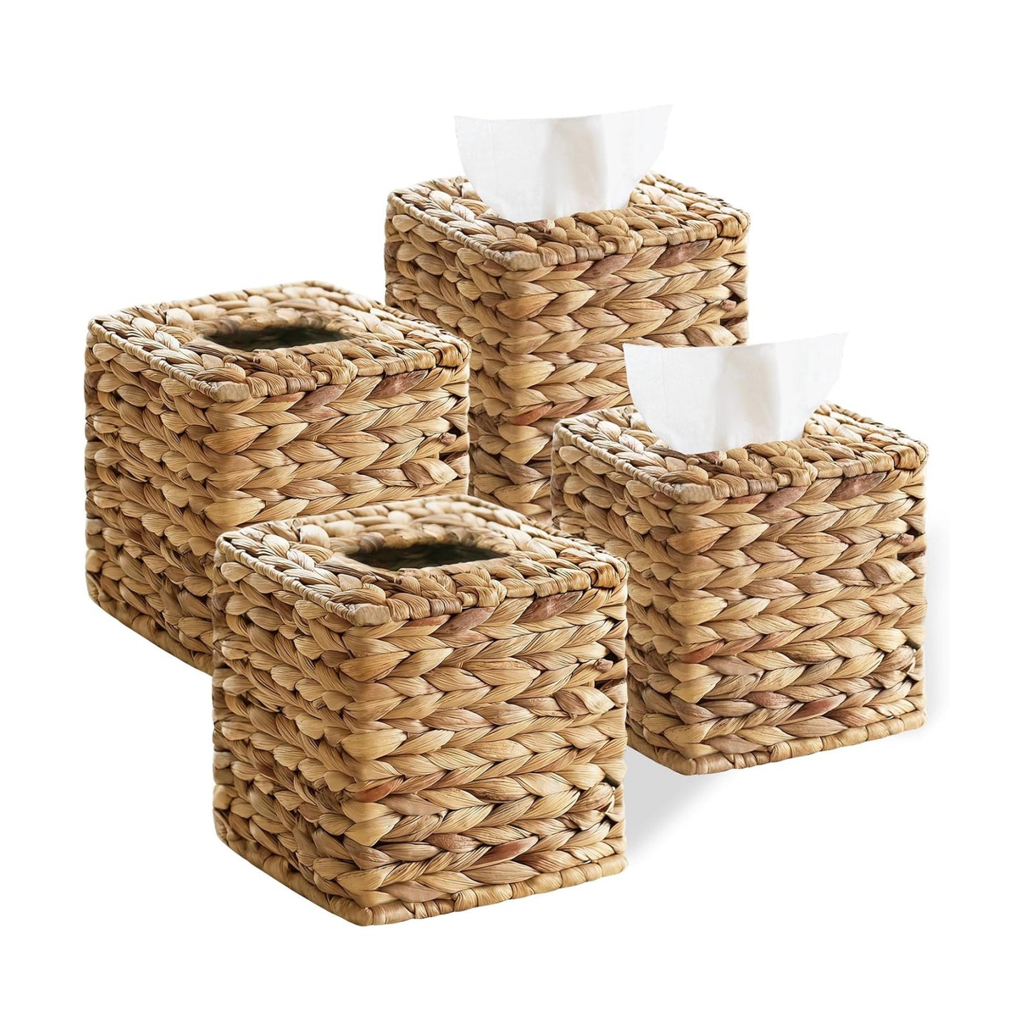 Wicker Tissue Box Cover / Square / Set of 4