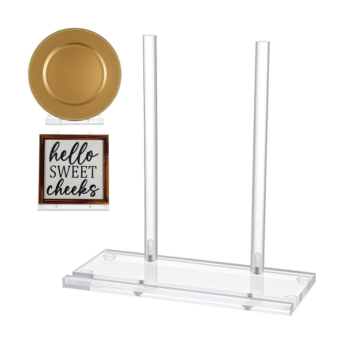 Acrylic Display Stand Easel Book Display Holder For Tabletop Artwork Storage Rack Picture / Clear