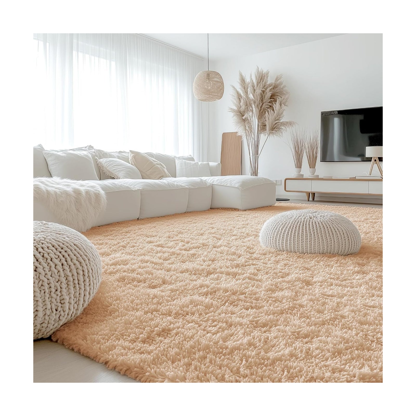 OLANLY 10x14 Machine Washable Large Area Rugs for Living Room, Bedroom, Soft Fluffy Shaggy Bedside Rug, Indoor Floor