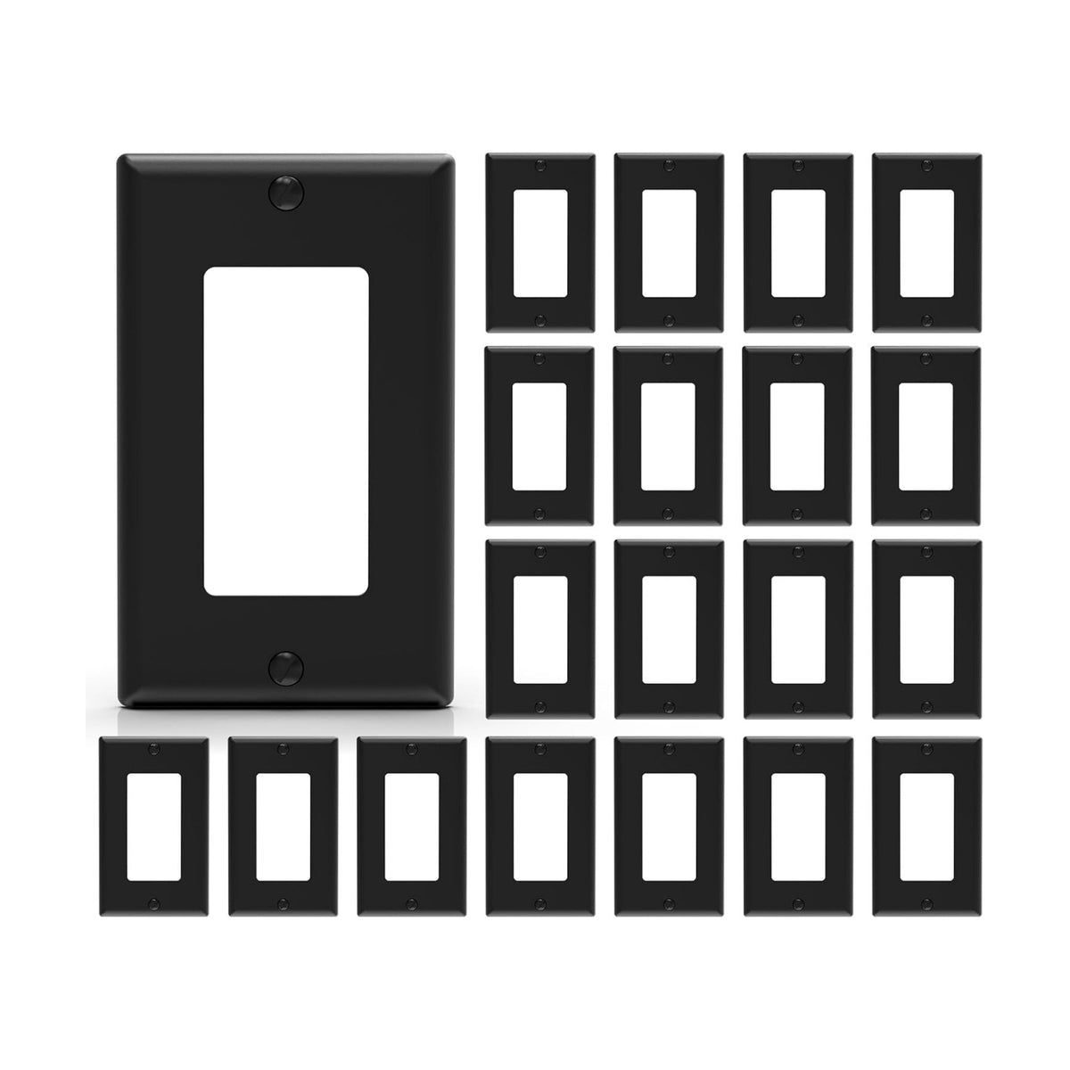 ELEGRP Decorative Receptacle Wall Plate, 1-Gang Standard Size Decorator Covers, Unbreakable Polycarbonate Faceplates