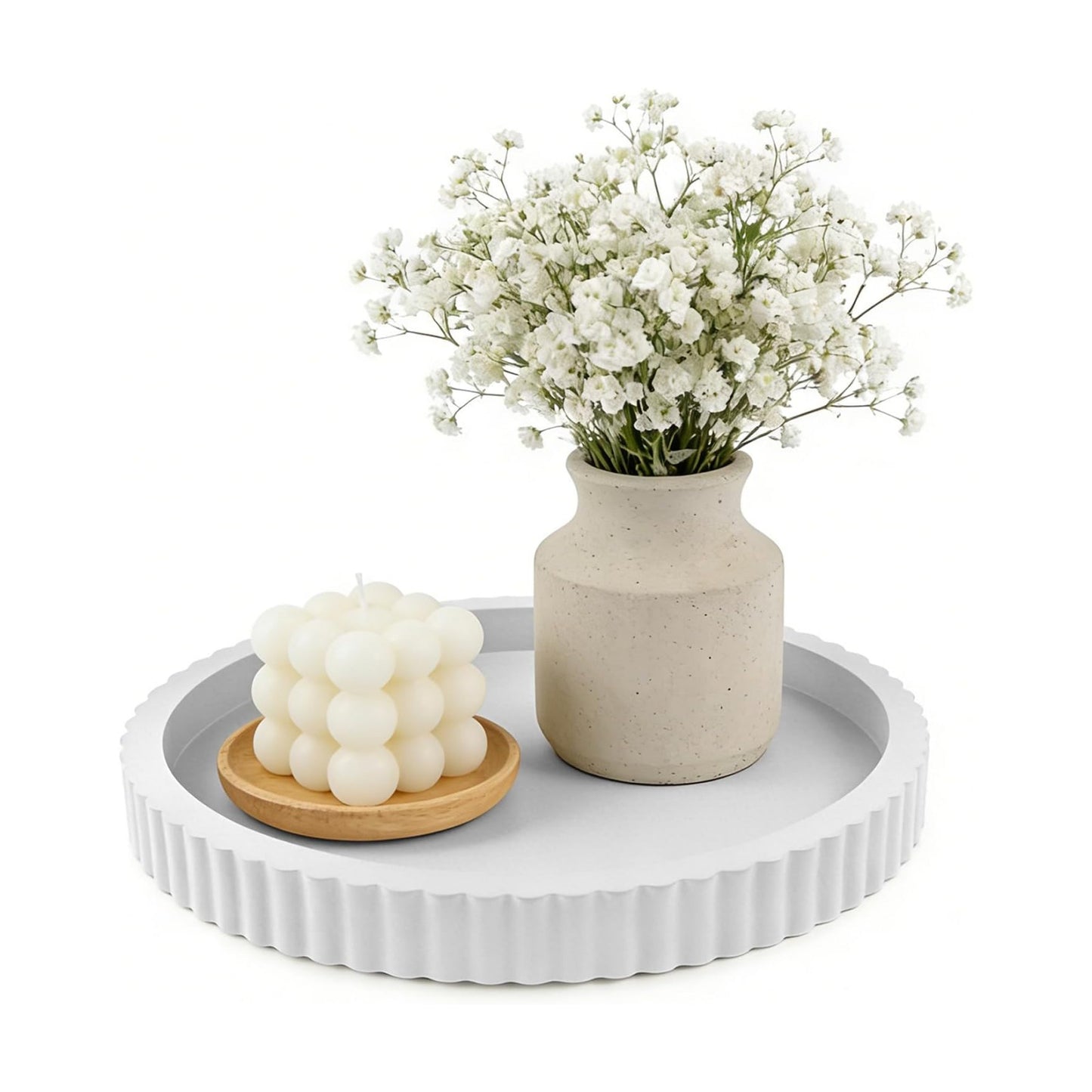 Modern Decorative Tray / White