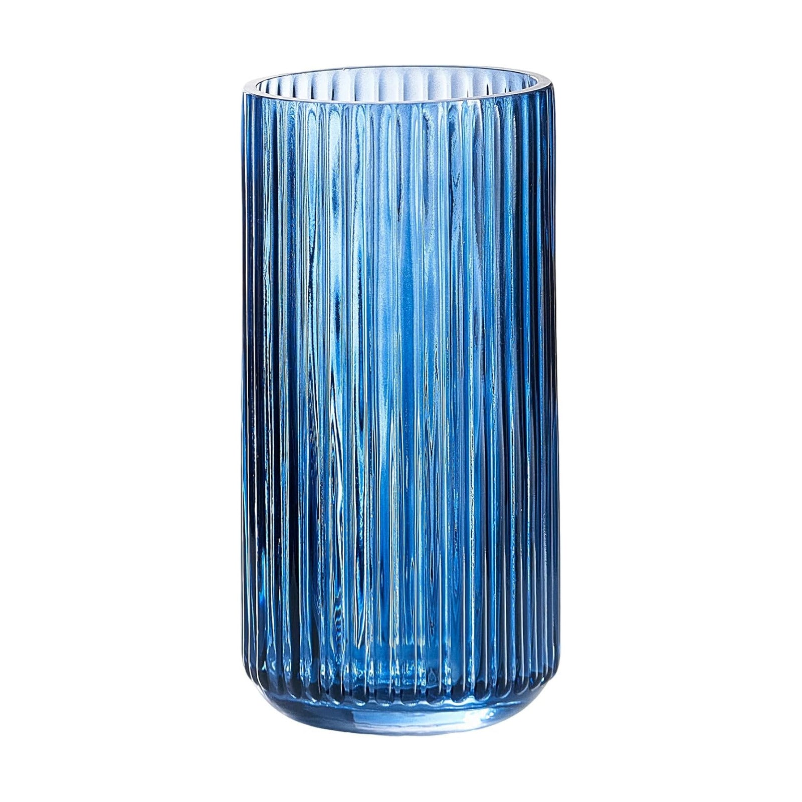 Glass Flower Vase for Pampas Grass / Blue / 7.5 Inch