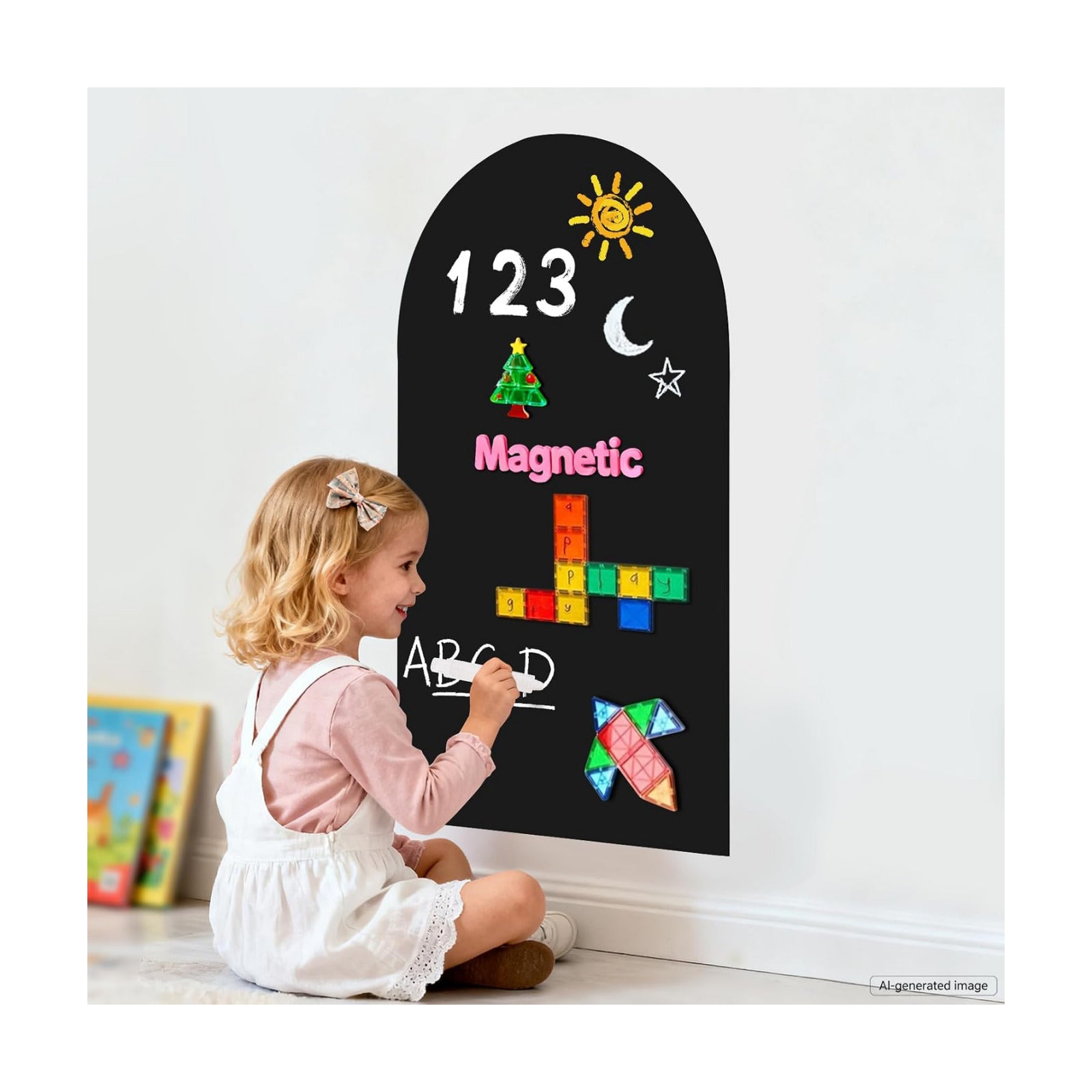 Magnetic Arch Wall Decal / Black / 15.7 x 31.5