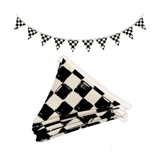Boys Room Wall Art Decor / Checkered2 / Black