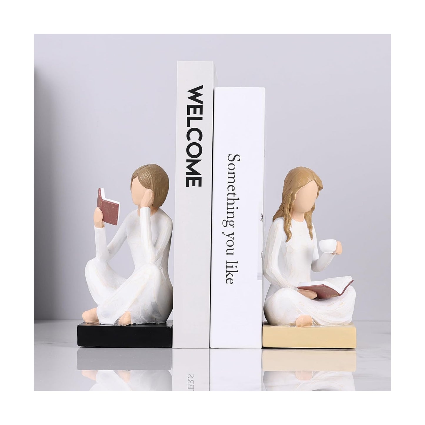 Book Lovers Gifts / Unique Reading Figurine Book Ends