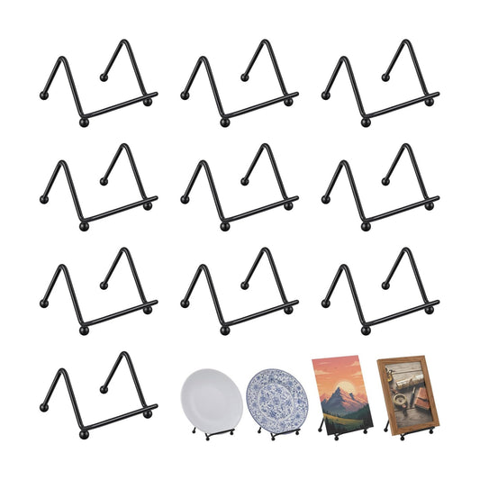 Metal Small Plate Holders for Displaying / Black / 2.6 x 2.6 x 2.2 / Set of 10