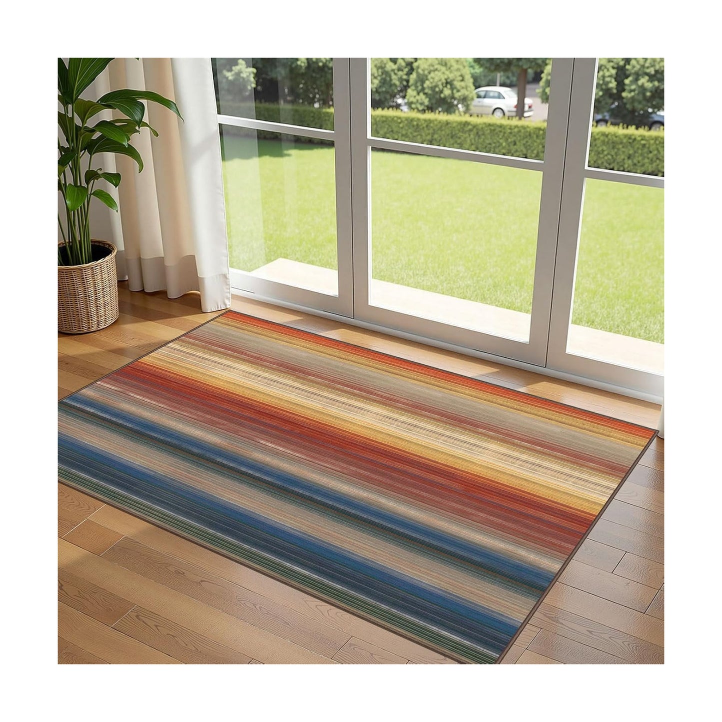 3x5 Ombre Entry Rug - Washable Indoor Outdoor Mats for Front Door