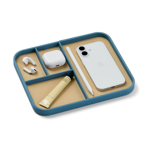 Nordik Leather Valet Tray / Nordik Blue / 9.5 x 7.9