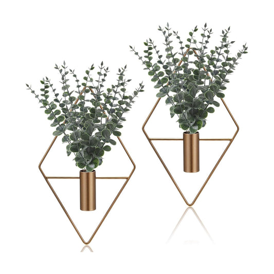 Artificial Metal Hanging Vase Indoor Plants Holder Modern / Antique Copper / Eucalyptus / Set of 4