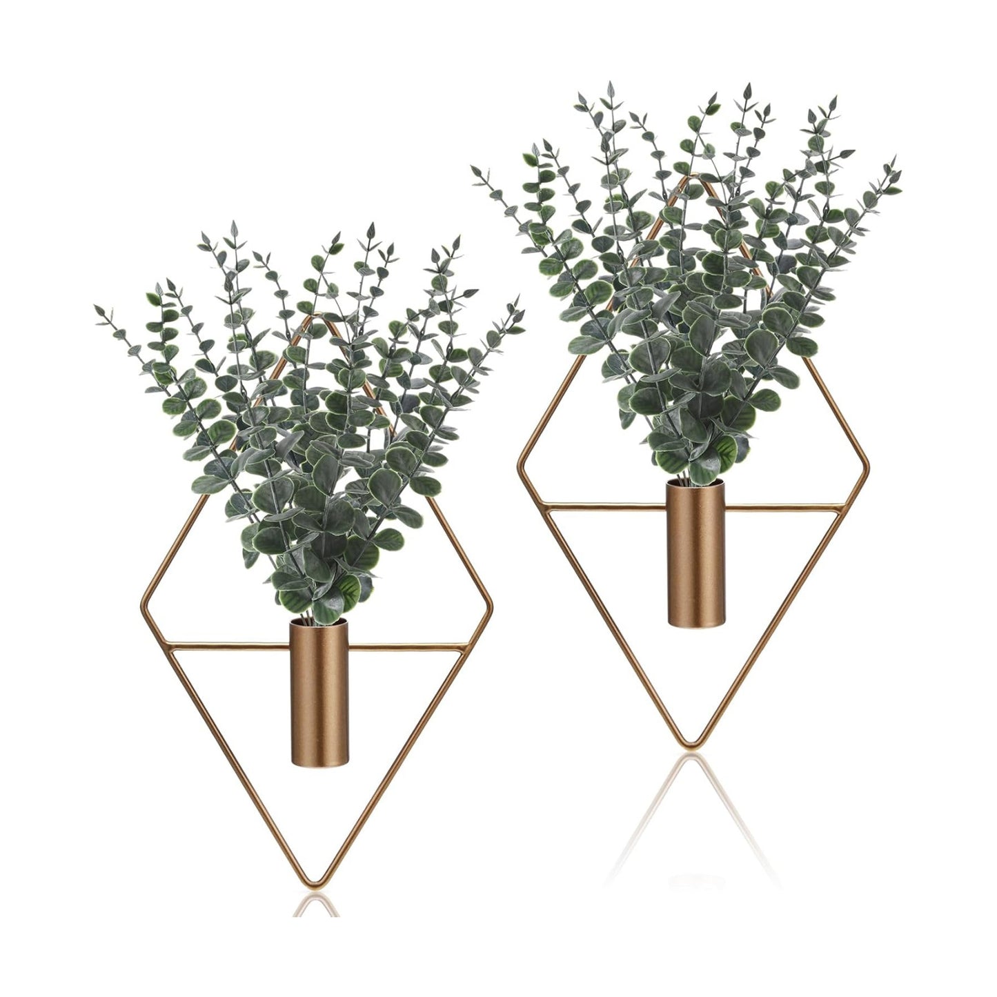 Jexine 4 Pcs Hanging Artificial Planters Wall Decor, Antique, Eucalyptus