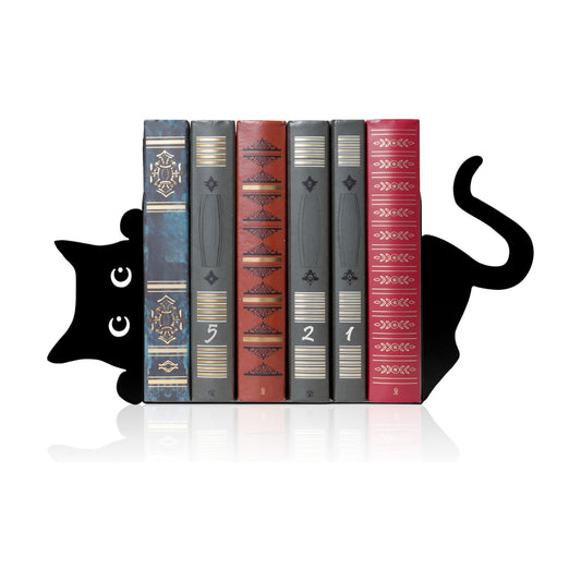 Peeping Cat Metal Bookends Bookends Christmas Book Ends / Cute Cat