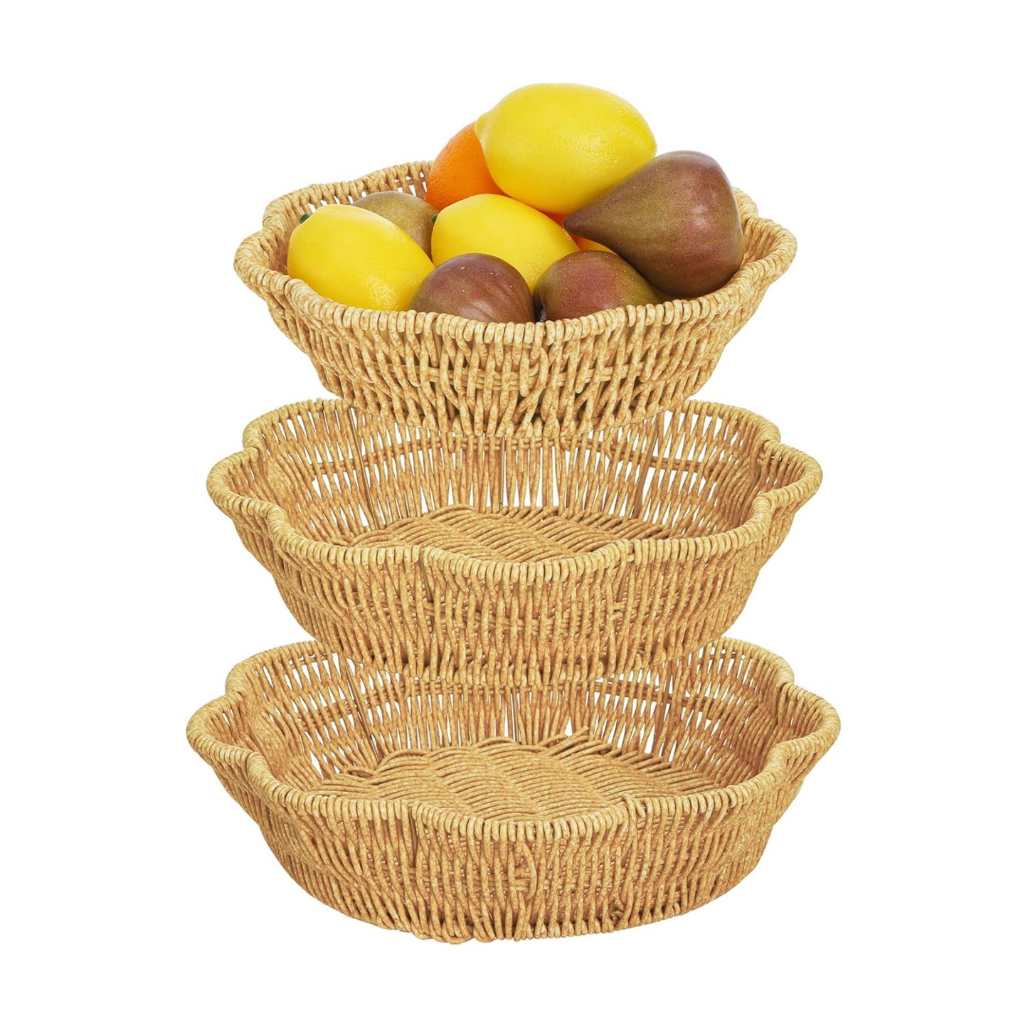 Poly Wicker Bread Baskets / Set of 3