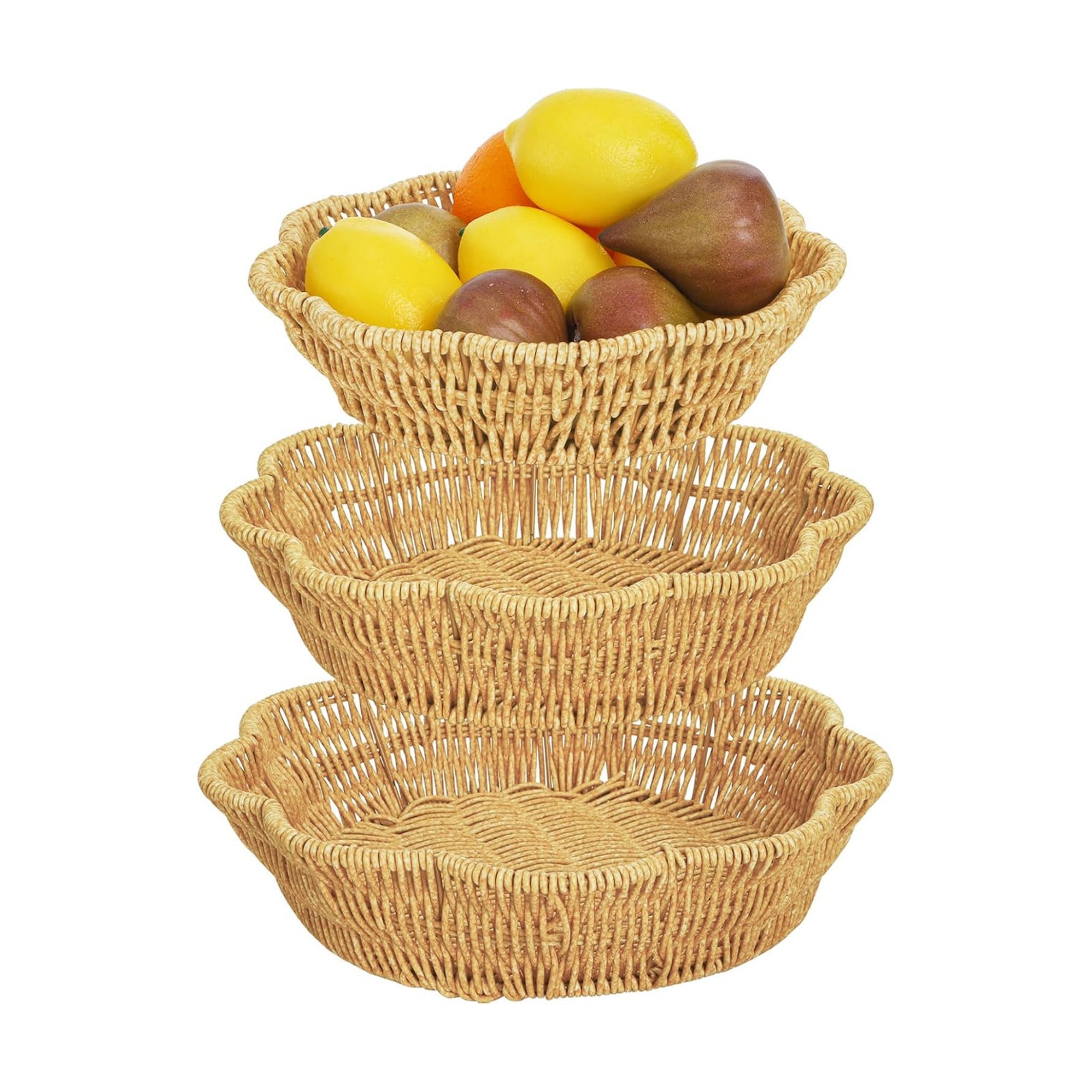 Poly Wicker Bread Baskets / Set of 3