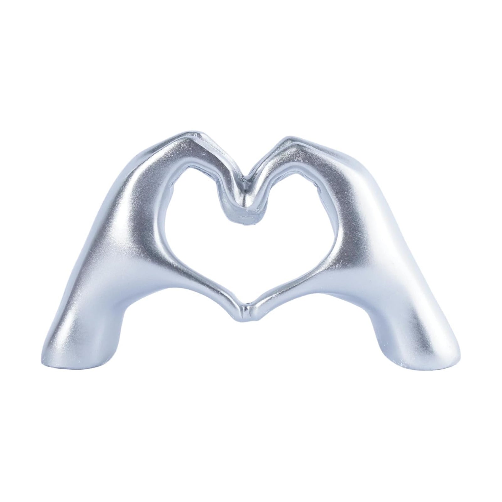 Heart Hands Sculpture Small Shelf Decor Items Resin Love Hand Statue Aesthetic Heart Decor / Silver
