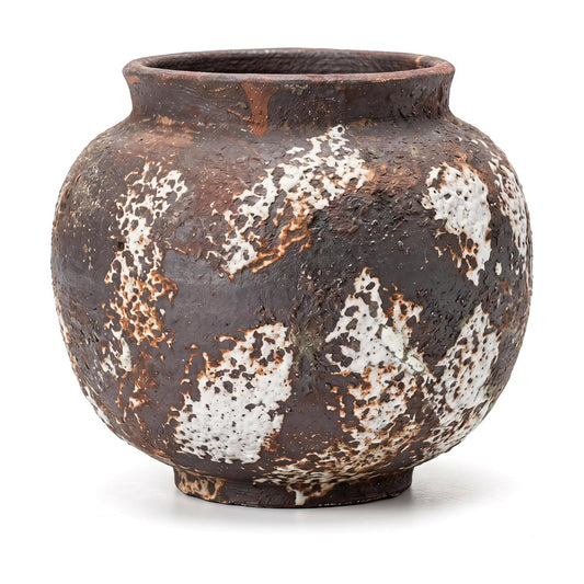 Small Round Ceramic Vase / Brown / 5.8