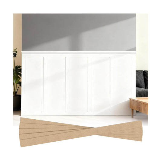 in Mdf Board and Batten Wall Panel Kit Premade Wainscoting Panels / 94.5 x 47.2 / Set of 2