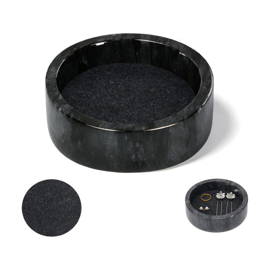 Small Round Marble Tray / Black / 4.8 Inch