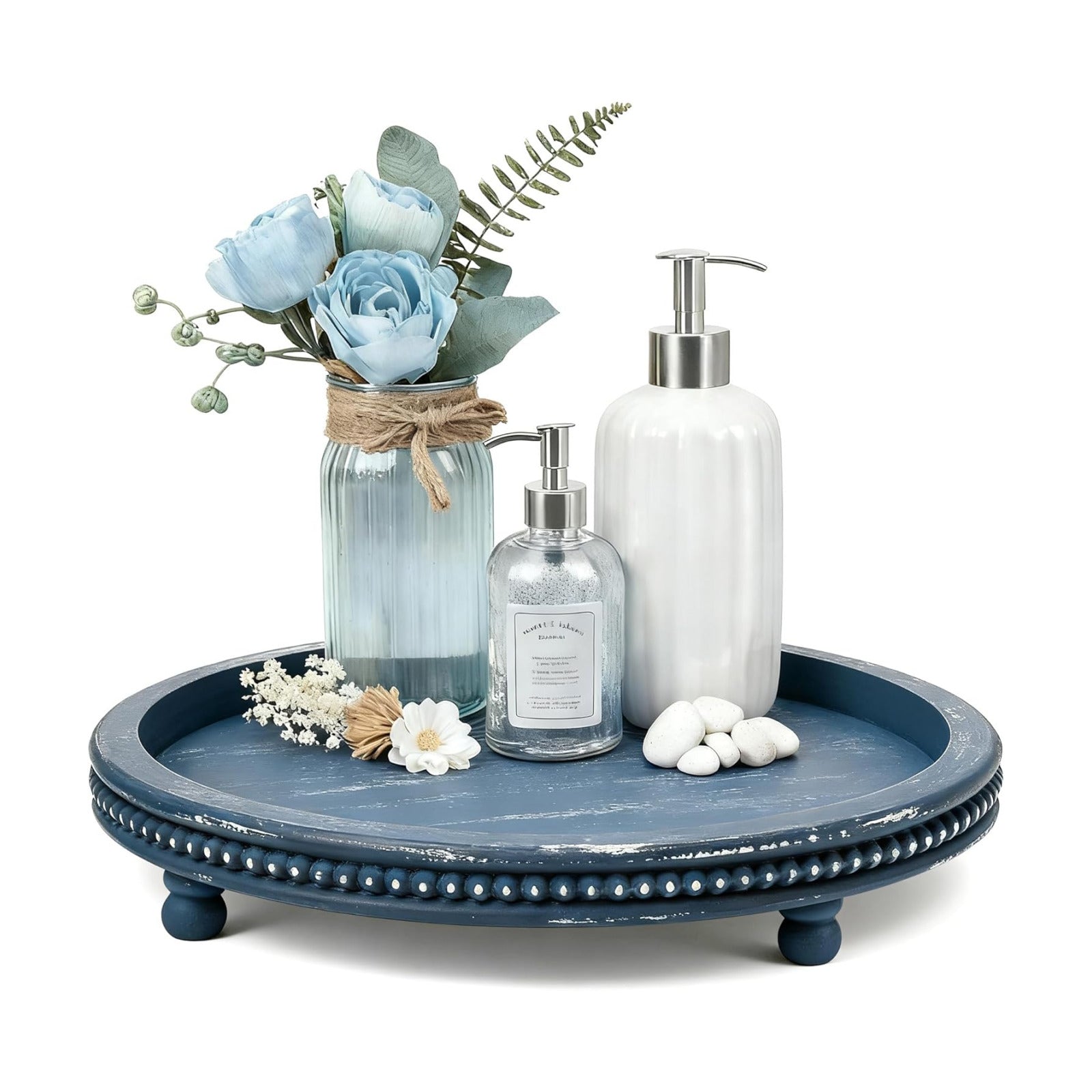 Handmade Decorative Tray / Blue / 12 Inch
