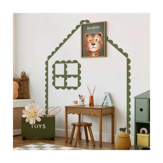 Scallop Border Wall Sticker / Dark Green