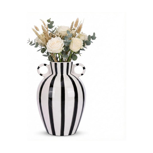Modern Checkered Vase / Black