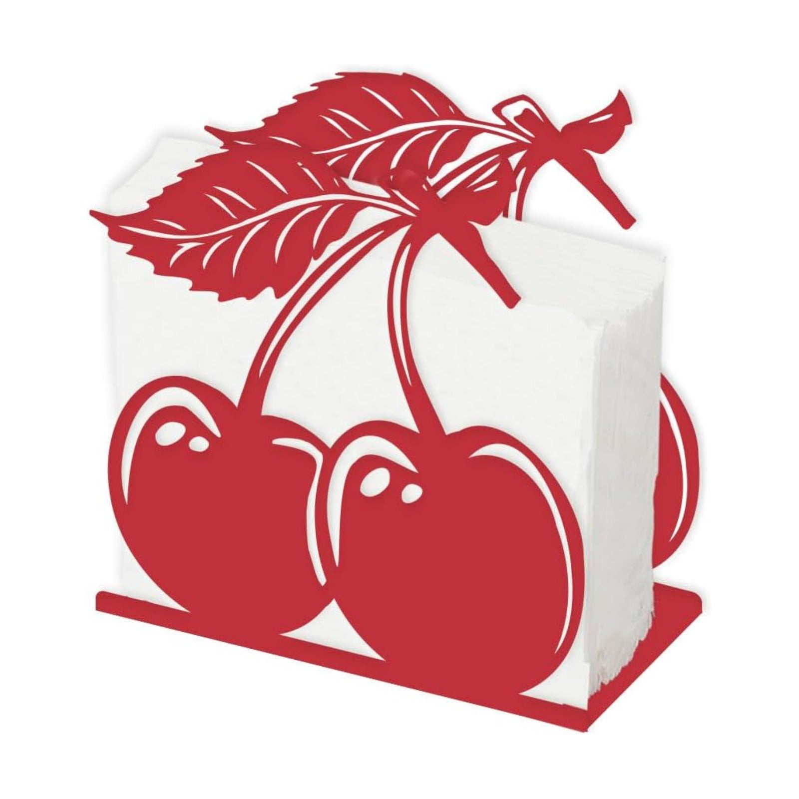 Napkin Stand Metal Tissue Holder Organizer Paper Napkins Holders / Cherry / Red