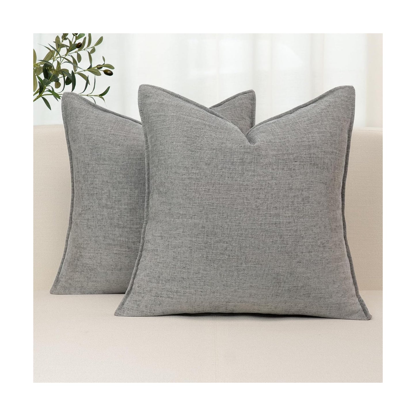 Farmhouse Decorative Pillow / Misty Blue / 18 x 18 / Set of 2