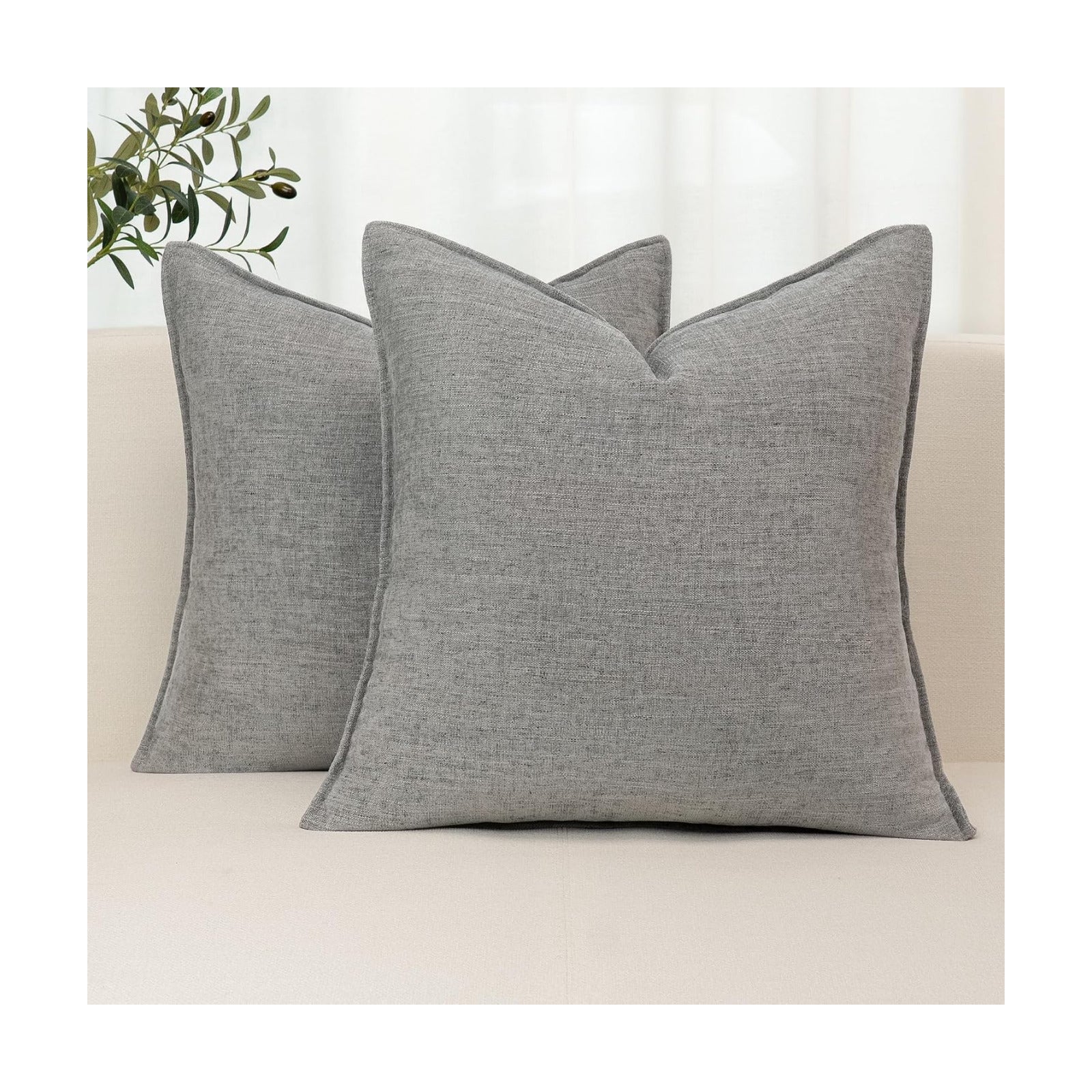 Farmhouse Decorative Pillow / Misty Blue / 18 x 18 / Set of 2