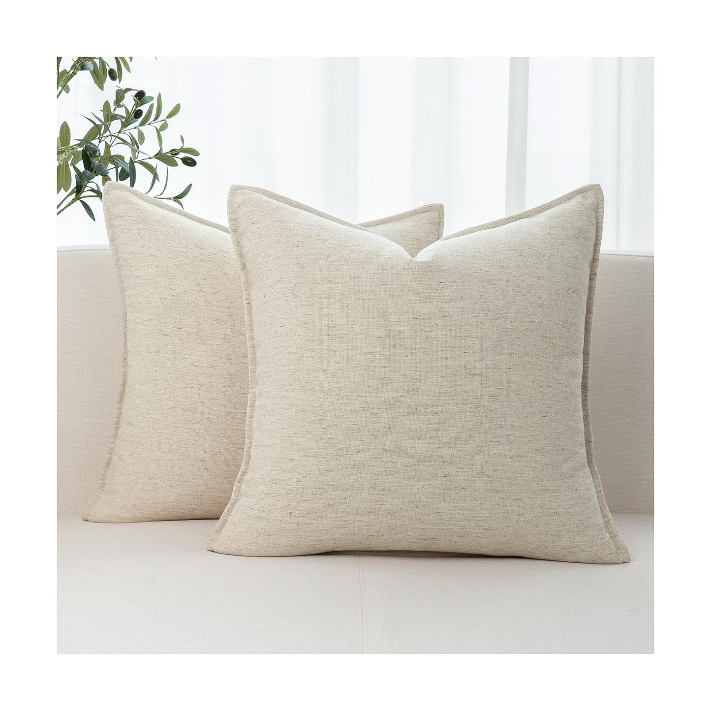 Farmhouse Decorative Pillow / Apricot / 18 x 18 / Set of 2